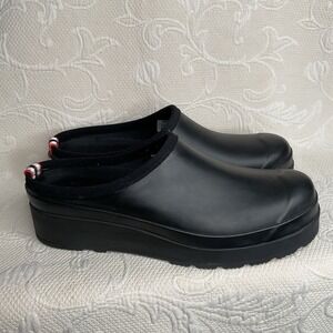 Hunter Original Play Slip-On Comfort Clogs Waterproof Black Rubber Women's Sz 10